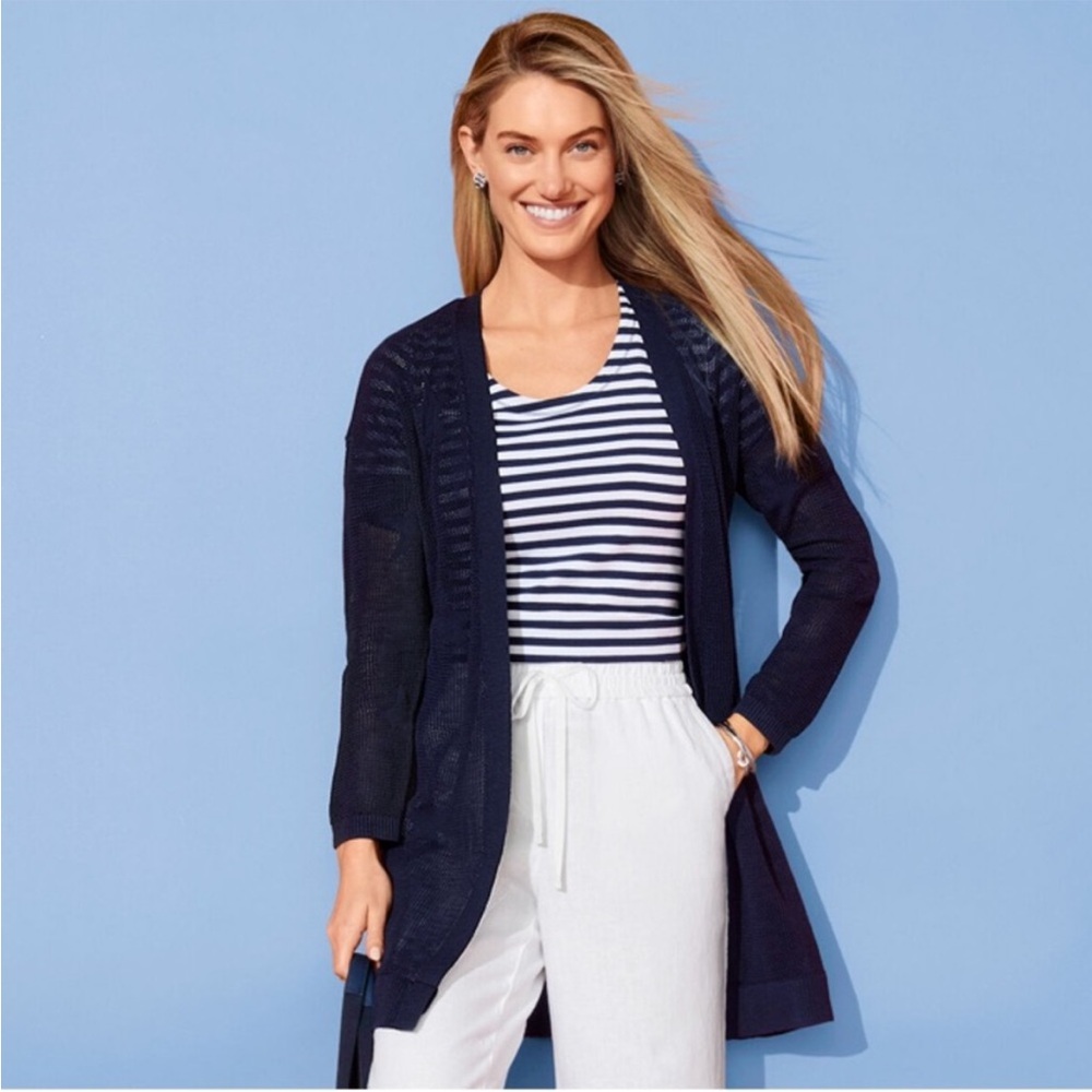 Talbots Sweater S Cardigan Blue